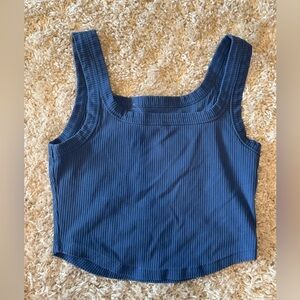 Madewell Deep Blue Ribbed Crop Top